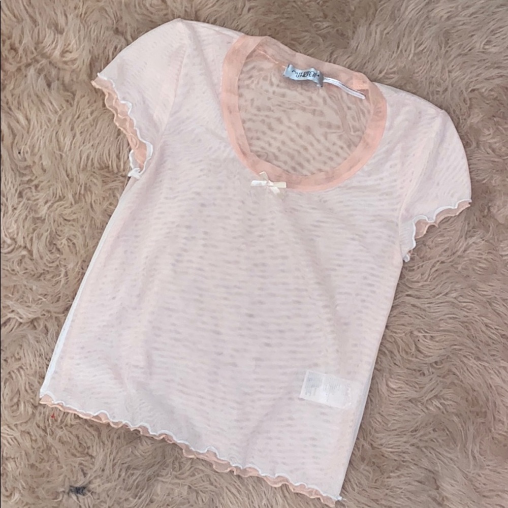 Double Layer Lettuce Edge Mesh Top
